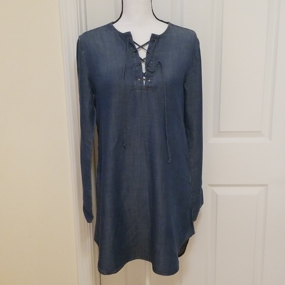 New Anthropologie Light Denim Tunic Dress S